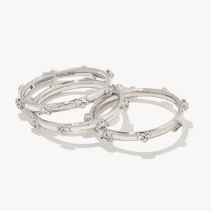 Kendra Scott Haven Crystal Heart 3 Ring Set